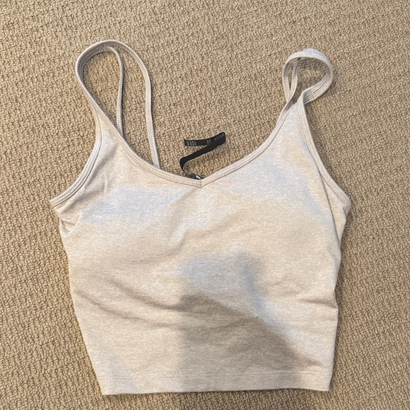 Vuori Tops - Beige Cropped Tank Top